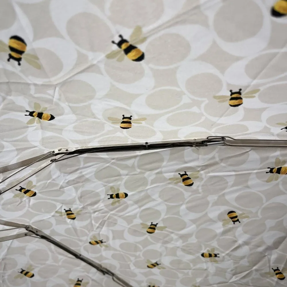 Coach Outlet Umbrella In Signature Bee Print - Picture 10 of 10